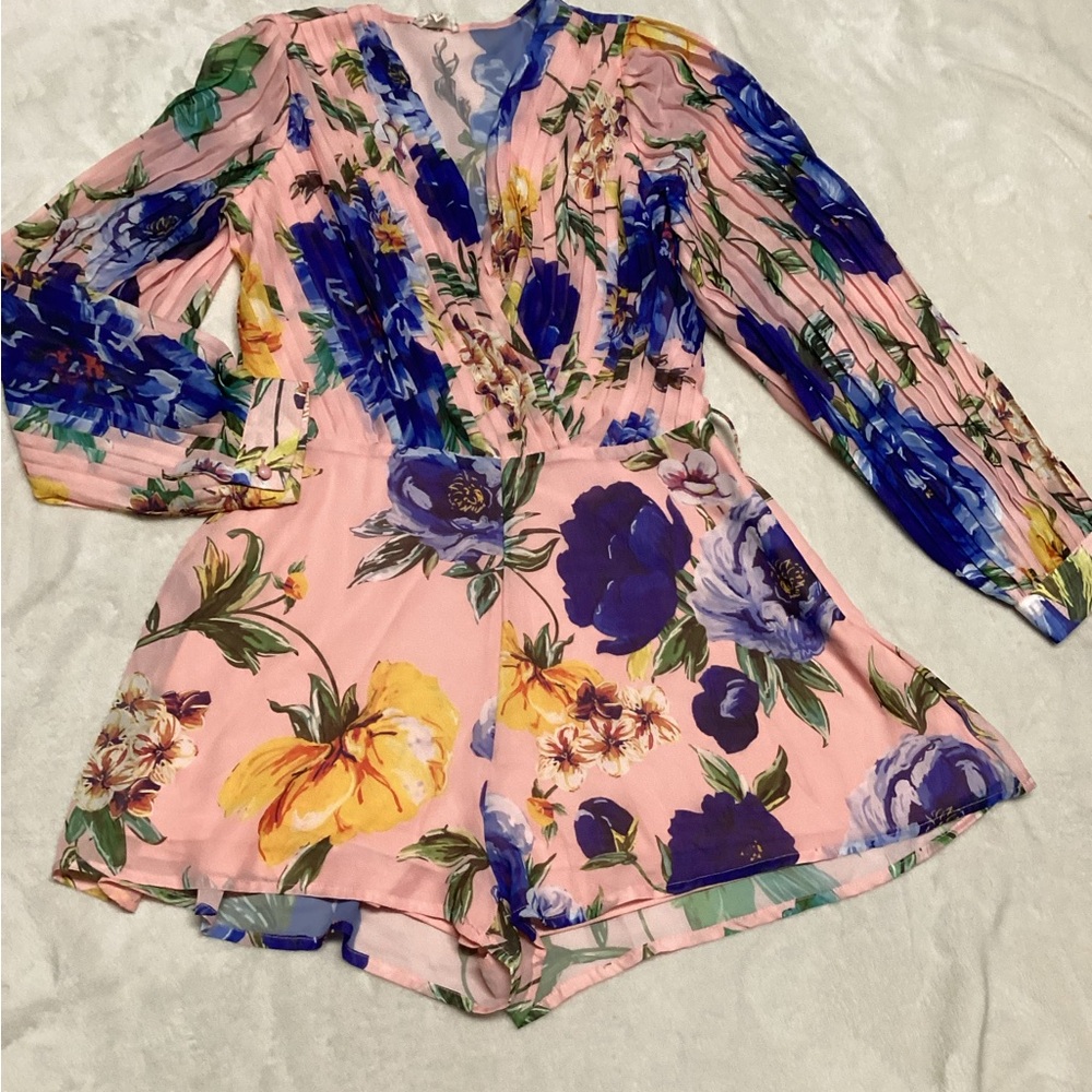 The Sang Floral Long Sleeve Romper